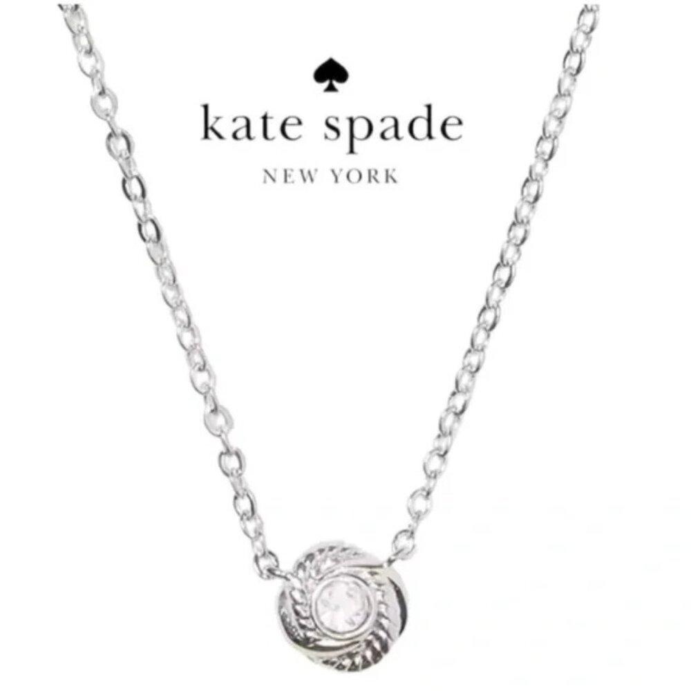 Kate Spade Infinity & Beyond Knot Necklace Silver Tone NWT